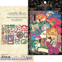 Graphic 45 FASHION FORWARD Die Cut Assortment 51 pieces Mixed Media