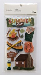 Summer Camp Cabin Canoe Fire Sleeping Bag Scrapbooking Stickers Recollections