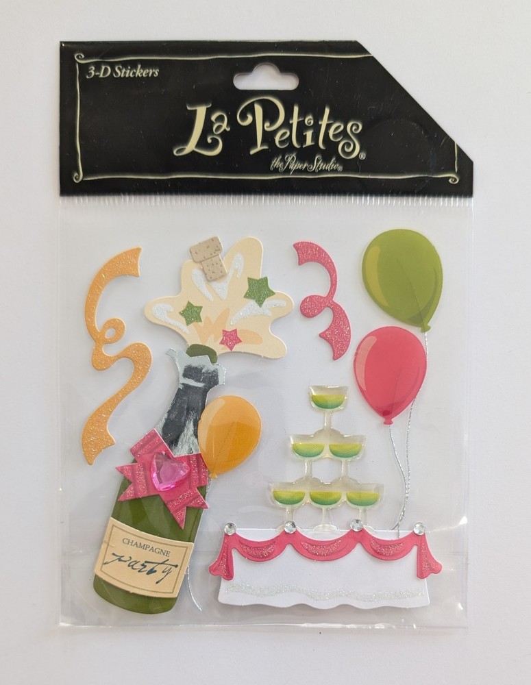 Birthday Party Champagne Balloons Confetti Scrapbooking Stickers By La Petites
