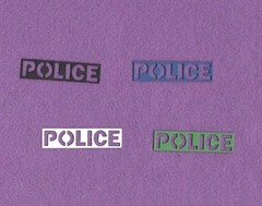 POLICE WORD SIGN # 2 die cuts scrapbook cards