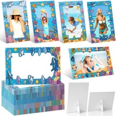 AmazingSpark 50 Pack Ocean Theme Picture Frames 4×6, Under the Sea Paper Phot…
