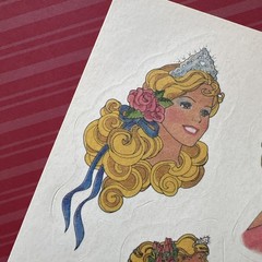 Vintage 80s CTP 1983 Scratch & Sniff Matte Rose Barbie Sticker Sheet Roses Scent