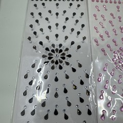 2 Crafter’s Square Black/Pink Jewel Rhinestone Starburst Gem Stickers