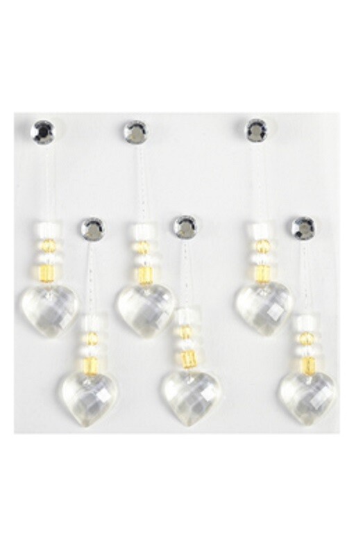 Crafts Jolee’s Stickers Hearts Swing Bling Gems Clear Yellow White Drop Style