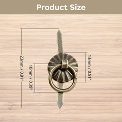 50Pcs Metal Brad Fasteners Mini Pull Ring Handle, Lightweight Vintage Decorative