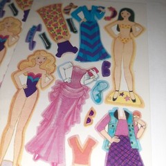 Vtg 80s 90s AGC Teen Girls Sticker Activity Sheet Paper Doll/Dress Up x2 Sheets