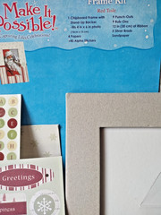 Vtg Christmas Picture Frame Craft Kit Scrapbooking Embellishments Set 4×6