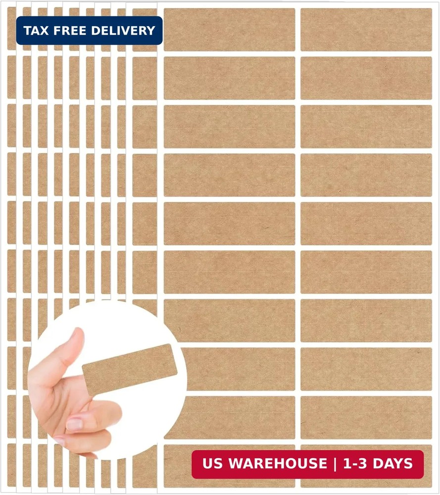 Starboling Color Coding Labels,400 PCS 1″ x 3″ Kraft Paper Rectangular Label,for