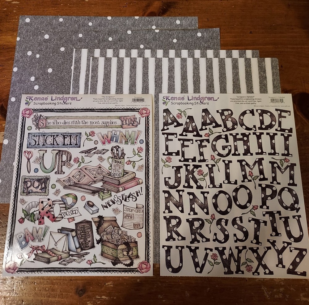 Creative Imaginations Renae Lindgren 12×12 Papers (4) w/Stickers ~ Scrapanos