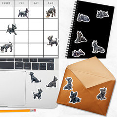 Scottish Terrier Dog Stickers for Journals, Scrapbooks, Planners, Glossy, Matte