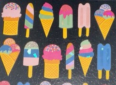 ICE CREAM HOLOGRAPHIC STICKERS✨🍦😋🍨✨DELICIOUS✨7” X 4”✨&✨1 1/4” X 1/2”✨☝️