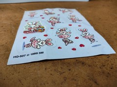 Vintage 1989 Stickers Ballet Ballerina Bunny Rabbit 80s One sheet