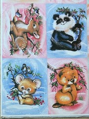 Vtg Eureka Woodland Animals Stickers Christmas Baby Koala Raccoon Panda Rabbit
