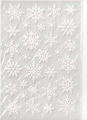 White Glitter Snowflake Stickers – Clear Back