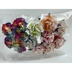 9 Packs Paper Flower Kit Wedding Gift bouquet Scrapbook (TH/9-Multi Colors A1)