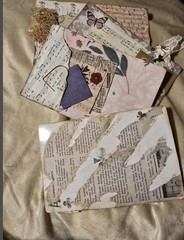 Handmade Junk Journal cards Altered Jumbo Playing Cards, Set Of 5