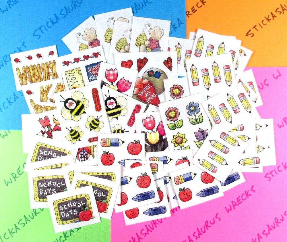 School Bears Bees Flowers Lady Bugs Stickers Lot