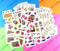 School Bears Bees Flowers Lady Bugs Stickers Lot