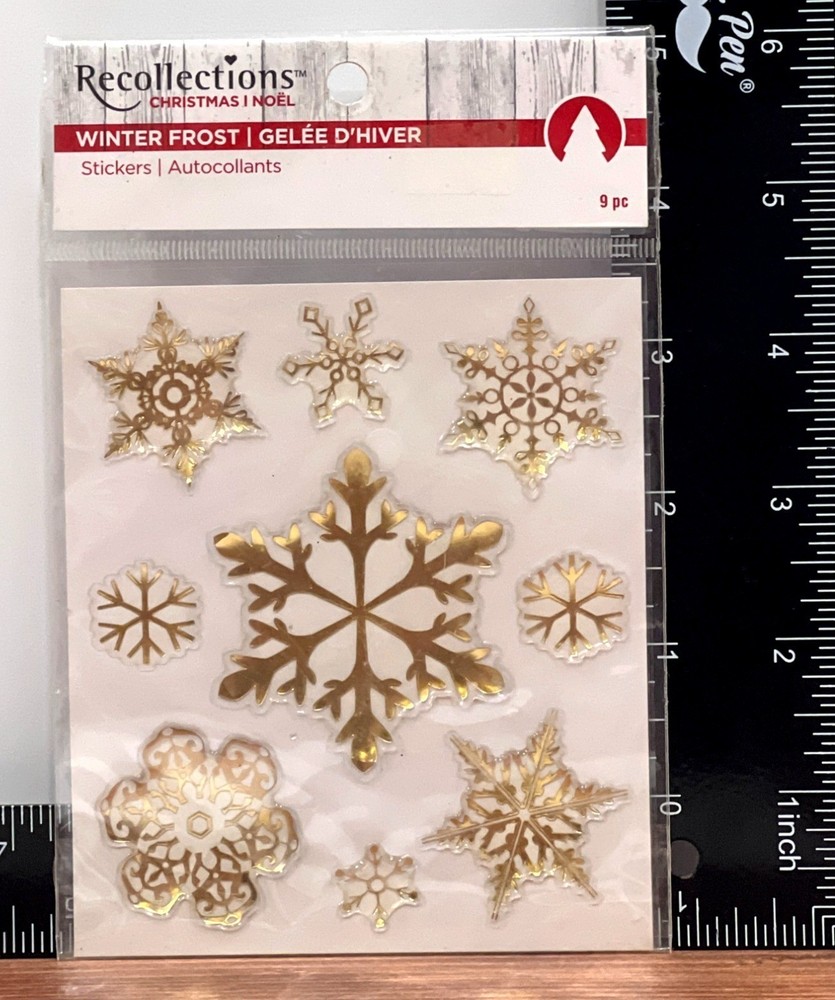 Recollections Christmas Winter Frost Snowflake Stickers 9 Pieces 44126697150