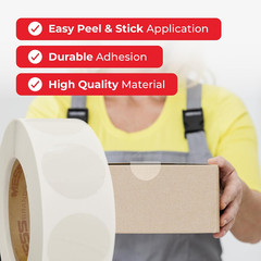 Clear round Labels, 500/Roll, 1.5 Inch – Transparent Wafer Seals & Envelope Stic