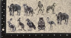 Lot of 10 Assorted Skull Skeleton Animal Stickers