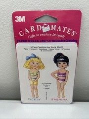 Vintage 1992 Post it 3M Card Mates Paper Dolls Reusable Clothing NOS