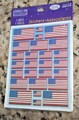 VTG NEW Hallmark Heartline US Flag Stickers 4 Sheets Red White Blue Star Stripes