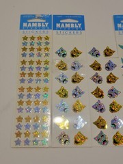 Sheet Hambly Lot Strips Prismatic Glitter Birds Stars Fish NOS & LOOSE