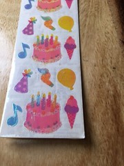 Vintage Sandylion Sticker Birthday Ice Cream Mother of Pearl