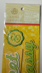 Anna Griffin Sweet & Sassy 3D Title Stickers Green Yellow Girl Woman Scrapbook