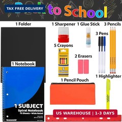 20 Piece School Supplies Pack for K-12 Back to School Supplies Bundle for School