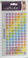 Scrapbooking Stickers Sticko Jelly Flowers Rainbow Colors Small Repeats Pink