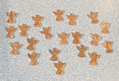 Lot of 20 Tiny Copper Angel Cutout from Penny Pennies Angels 1/2″ x 1/2″