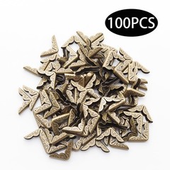 100 Pcs 20mm Bronze Metal Book Corner Protectors Vintage Photo Corner Protector