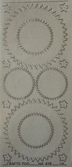 SILVER ZIGZAG CIRCLE Outline Stickers(4”x9”)Starform•Shape •Memories•Card Making