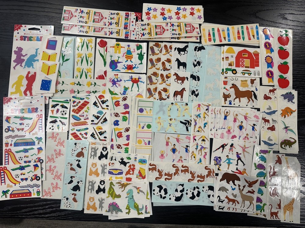 Vintage Mrs Grossman Craft Scrapbook Sticker Lot 260+ SHEETS/Multiple designs