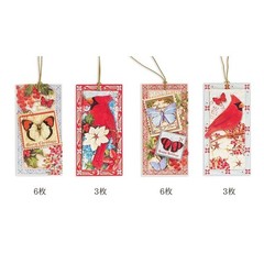 Punch Studio Christmas Gift Tag Set, 18 pcs (Cardinal & Butterfly)