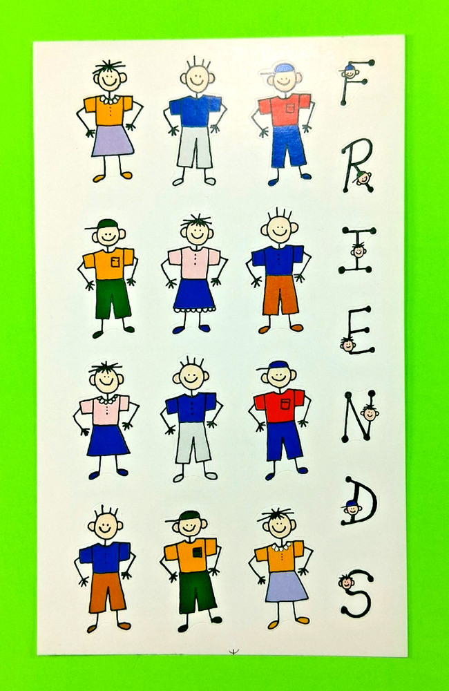 Friends Stick Figure People Sticker Sheet