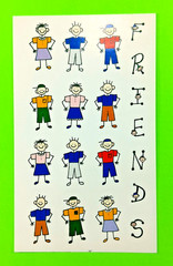 Friends Stick Figure People Sticker Sheet