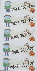 Custom Cute Thank you sticker (1×2 5/8 «)100 count thank you labels Franken boo