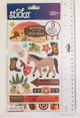 Western Town Wild West Cowboy Scrapbooking Stickers Flip Pack by Sticko