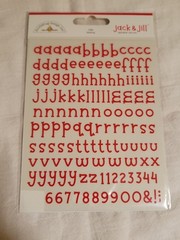 Doodlebug Designs 2408 LadyBug Jack & Jill Alphabet Rub-Ons RED – 1 Sheet *Read!