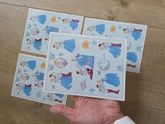 Vintage Disney Cinderella Prince Charming Stickers Blue Dress Hallmark 4 Sheets