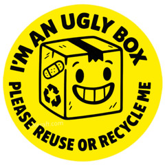 Ugly Box Reuse or Recycle Stickers | Eco-Friendly Shipping Packaging Label