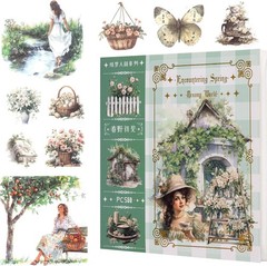 Garden Journal Stickers, 50 Sheets Washi Junk Journaling Sticker Book, Scrapbook