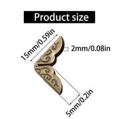 100 Pcs 15mm Bronze Metal Book Corner Protectors Vintage Photo Corner Protector