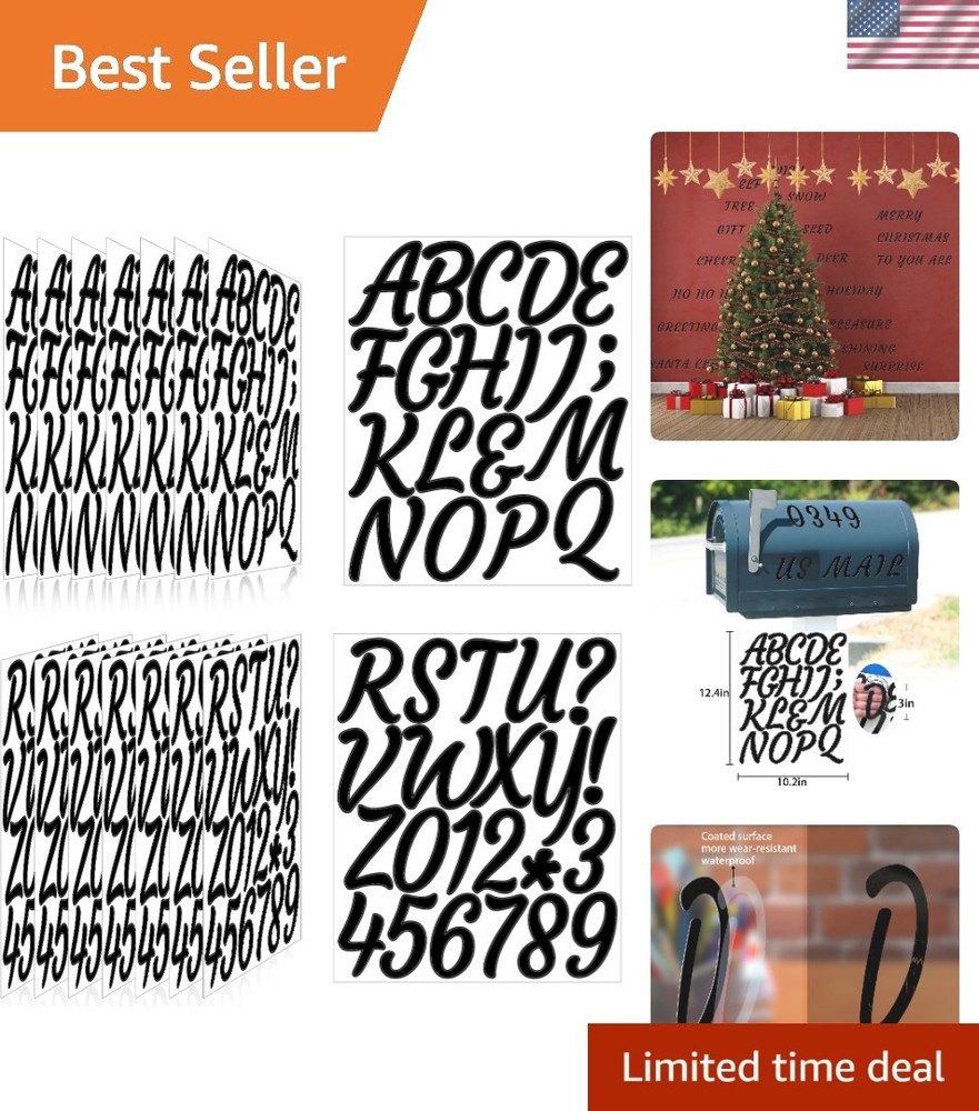 Durable Waterproof Alphabet & Number Stickers – 336 Pieces for Creative Projects