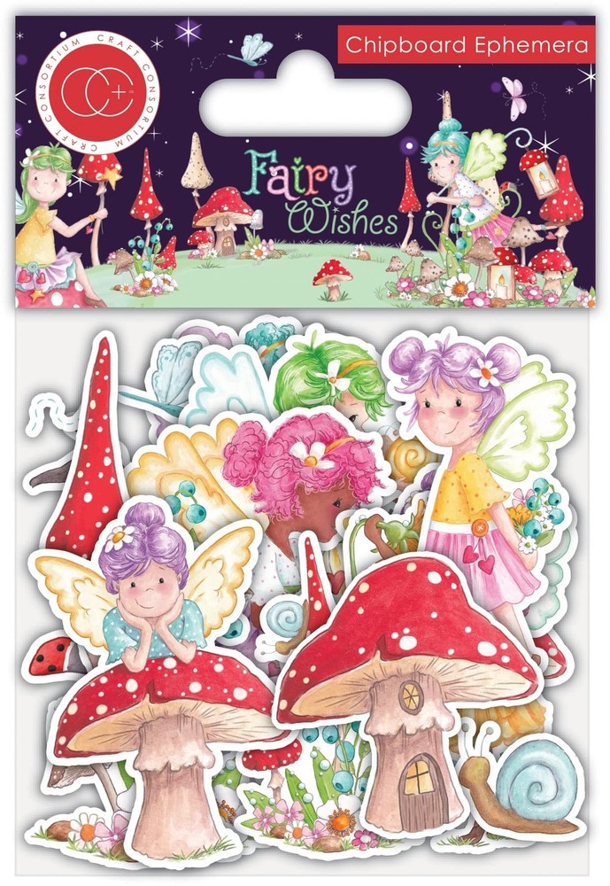Craft Consortium Chipboard Ephemera 30/Pkg-Fairy Wishes