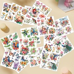 Insect Birds Rub on Transfer for Crafts: 16 Pcs Cute Animals Rub on Transfers fo
