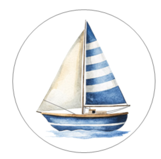 Sailboat Ocean Sailing Sea Handmade Stickers Scrapbook Planner Envelope Label